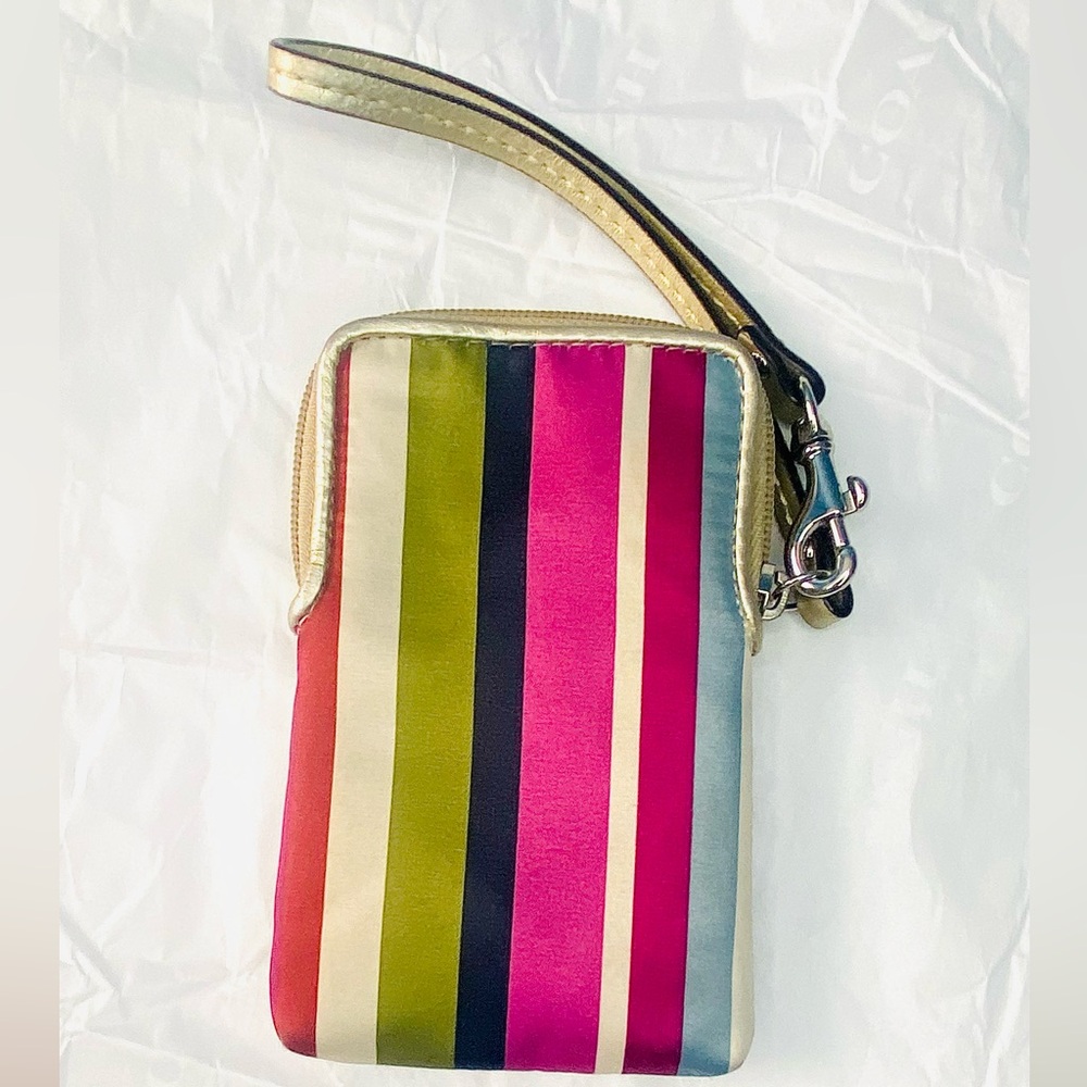 Coach Y2K legacy  Multicolor Vertical Stripe wristlet - Picture 4 of 6